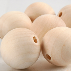 CC Houten Kralen 25 mm Naturel 8 stuks