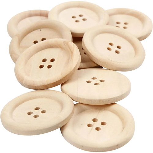 CC Houten Knopen 35 mm Naturel 10 stuks