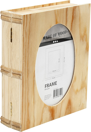 CC Houten Doos Boek met Passepartout 21,7x18 cm