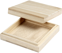 CC Houten Doos Vierkant 10x10x3 cm