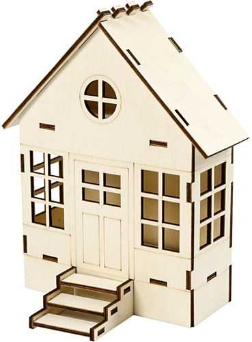CC DIY Triplex Houten Huis 19x24x12,5 cm