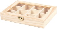 CC Houten Doos Met Glazen Deksel 15,5x20,5x3,5 cm-2