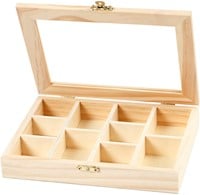 CC Houten Doos Met Glazen Deksel 15,5x20,5x3,5 cm