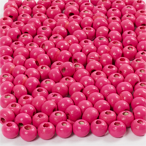 CC Houten Kralen 5 mm Roze 150 stuks