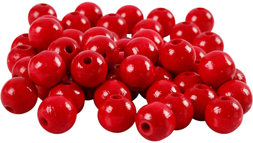 CC Houten Kralen 10 mm Rood 70 stuks