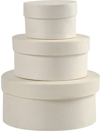 CC Ronde Fineer Dozen Set 3 stuks h: 5.4-7.3 cm d: 10-13 cm 