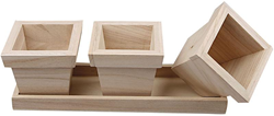 CC Wooden Flower Pot Set 27x9x9 cm 3 pieces