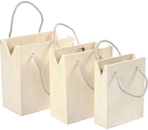 CC Bag With Handle, H: 12+14+16 cm, D. 5+7+9 cm, W: 16+16,5+18 cm, 3 pc/ 1 set