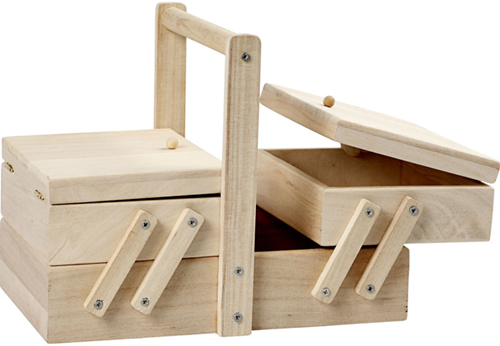 CC Houten Naaidoos Klein 24x16,3x19 cm