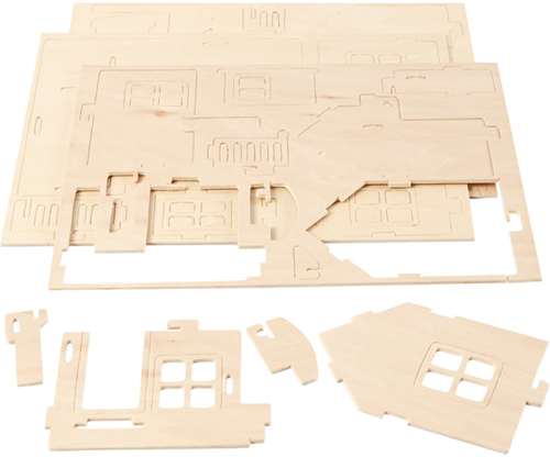 CC 3D-Holzbausatz Haus-3