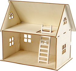 CC DIY Holzpuppenhaus 18x27x25 cm
