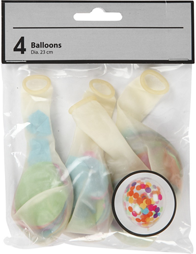 Luftballons mit Konfetti 23 cm Transparent 4 Stück-2