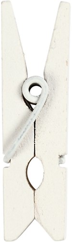 CC Mini Clothes Peg, white, size 35x7 mm, thickness 9 mm, 20 pc/ 1 pack