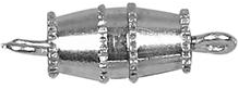 CC Barrel Clasps, silver-plated, L: 16 mm, 10 pc/ 1 pack