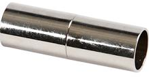 CC Magnetic Clasp, silver-plated, L: 20 mm, hole size 5 mm, 2 pc/ 1 pack