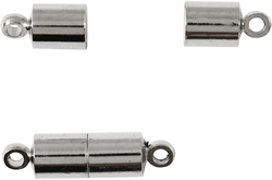 CC Magnetic Clasp, silver-plated, L: 17 mm, Dia. 5 mm, 2 pc/ 1 pack
