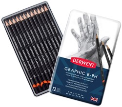 Derwent Set Hard Pencils Tin of 12 Pencils