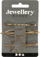 CC Hair claws, gold-plated, L: 70 mm, W: 32 mm, 3 pc/ 1 pack-2