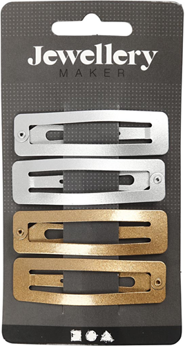 CC Haarnadel 16x58 mm Gold und Silber 4 Stück-2