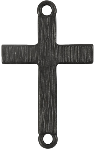 CC Metal Charms Cross 20x30 mm Black, pack of 4