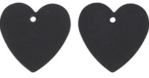 CC Jewelry Anhänger Herzen 17 mm Schwarz 4 Stück-2