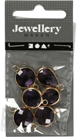 CC Sieradenhanger Cabochon Facetglas 15-20 mm Paars 6 stuks-2