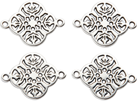 CC Jewelry Anhänger Filigran 15 mm Silber 4 Stück