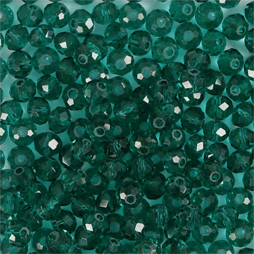 CC Glas Facet Kralen 3x4 mm Smaragd Groen 100 stuks