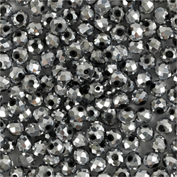 CC Glass Faceted Beads 5x6 mm Gray 100 pieces