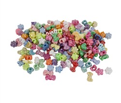 CC Novelty Shape Beads, assorted colours, 380 g, Dia. 10 mm, hole size 3 mm, 700 ml/ 1 tub