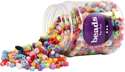 CC Plastic Beads, 390 g, size 6-20 mm, hole size 1,5-6 mm, 700 ml/ 1 tub