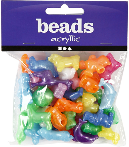 CC Plastic Kralen Dieren 25 mm Multi 55 gr-2