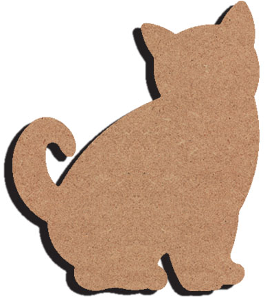 MDF Figuur Huiskat 15 cm