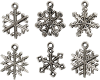 CC Schmuck Anhänger Schneeflocke 20 mm Silber 18 Stück