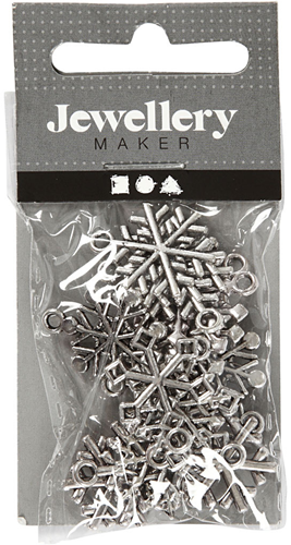 CC Schmuck Anhänger Schneeflocke 20 mm Silber 18 Stück-2