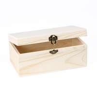 Wooden Box with Flap Lid 20.5x11x9 cm-2