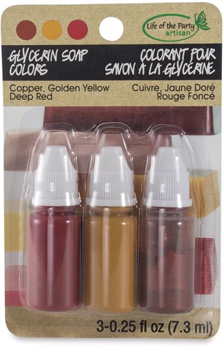 Zeepkleurstof Set Glycerine 3x9 ml Koper Goudgeel Diep Rood