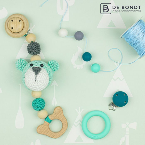 Opry Siliconen Bijtring Rond 65 mm Roze-2