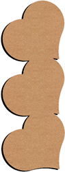 Gomille MDF Drie Harten 53x19 cm
