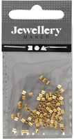 CC Knijpkralen Tube 2x2mm Goud 80 stuks-2