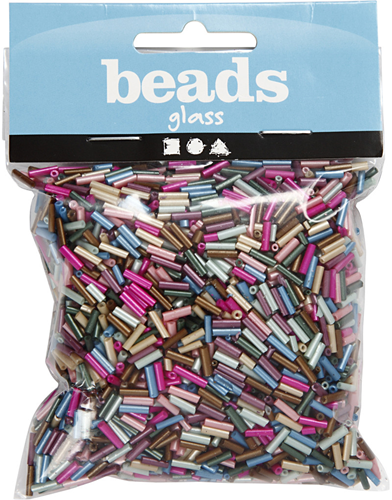 CC Glass Beads Elongated 6 mm Metallic Colors 130 g-2