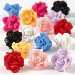 CC Clay Beads Roses 16 mm Multi 16 pieces