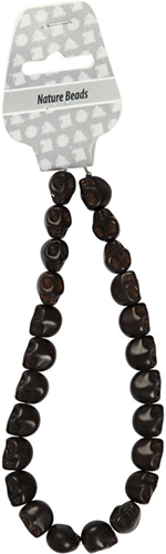 CC Howlite Kralen Doodshoofden 12 mm Zwart 32 stuks