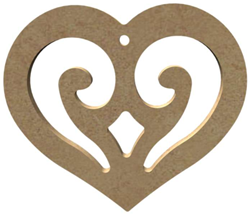 Gomille MDF Figuur Hart Hanger 10 cm