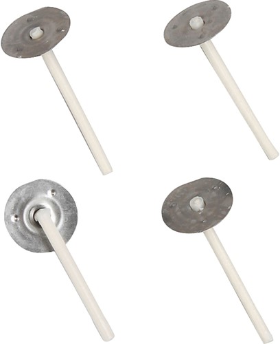 CC Wicks for Candles in Containers, Suitable for containers with a diameter of 20–65 mm, L: 3,5 cm, thickness 2 mm, 100 pcs/1 pack