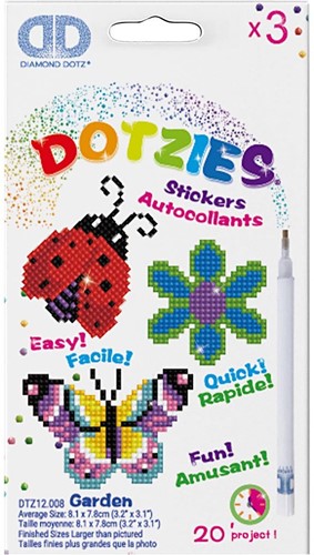 Diamond Dotz Set: Flower, Butterfly, and Ladybug, 18 x 10 cm