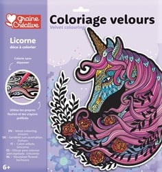 GC Velours Kleurplaat 30x30 cm - Eenhoorn