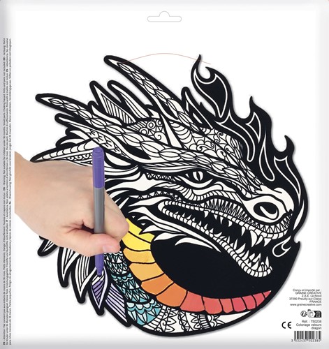 GC Velvet Coloring Page 30x30 cm - Dragon-2