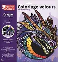 GC Velours Kleurplaat 30x30 cm - Draak
