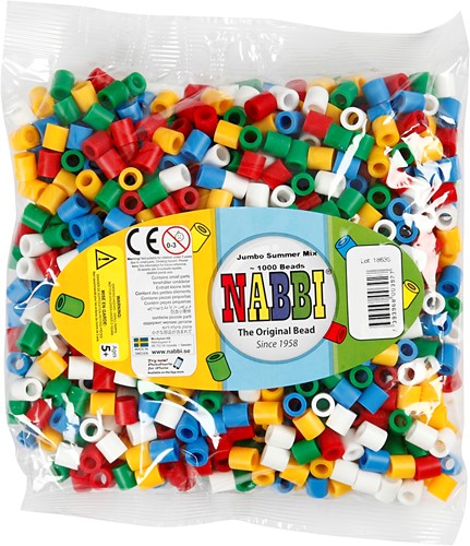 Nabbi Jumbo Strijkkralen 1000 stuks Basis Kleuren-2